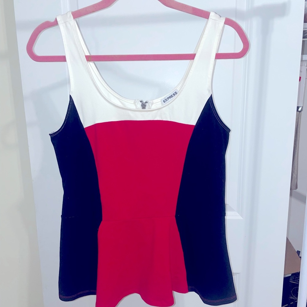 Express Colorblock Peplum Top